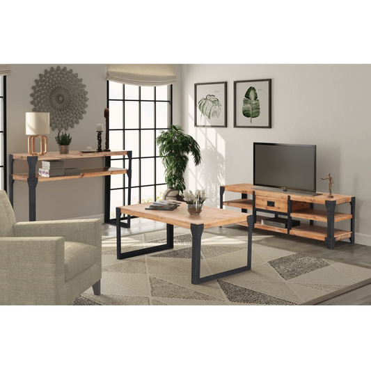 Three Piece Living Room Furniture Set | Solid Acacia Wood