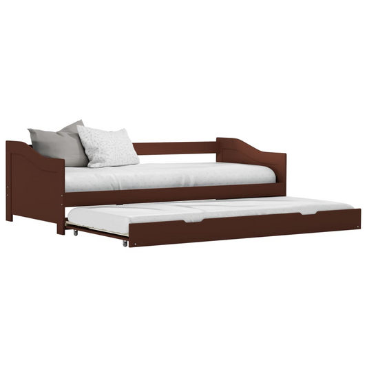 Pull-out Sofa Bed Frame without Mattress Dark Brown