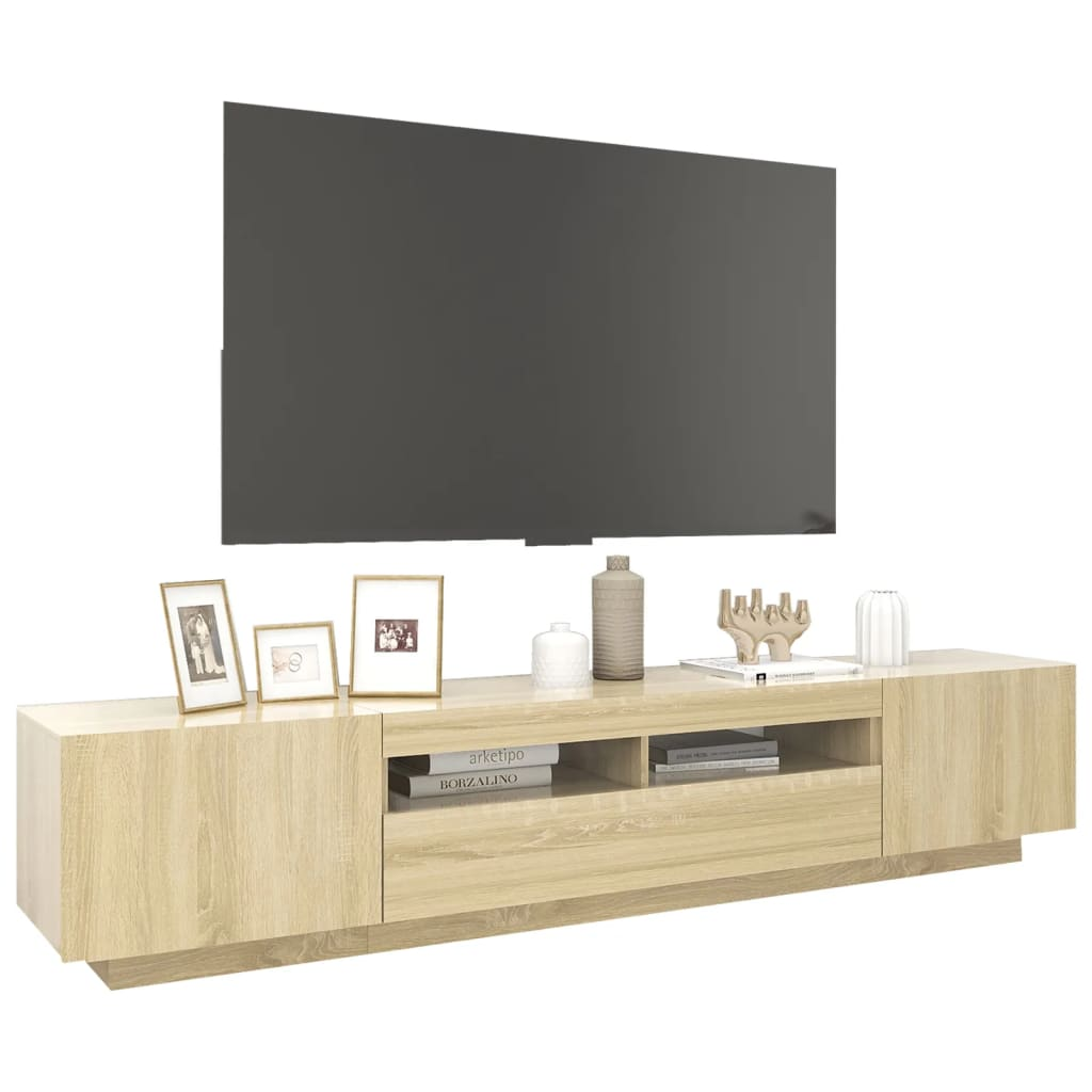 TV Cabinet with LED Lights Sonoma Oak