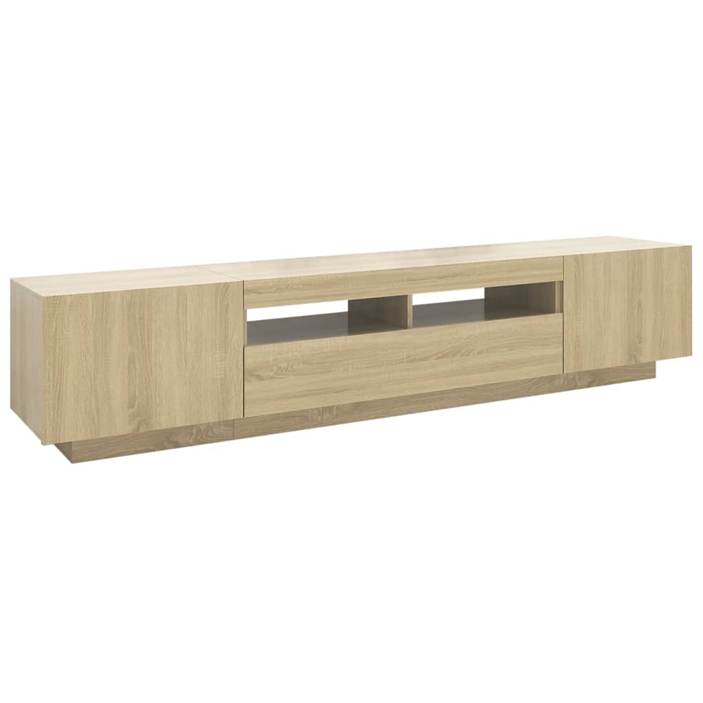 TV Cabinet with LED Lights Sonoma Oak