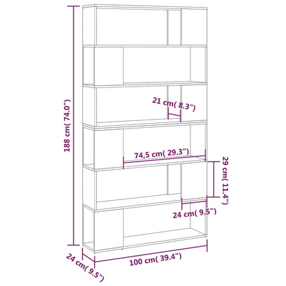 Display Shelf Room Divider Sonoma Oak