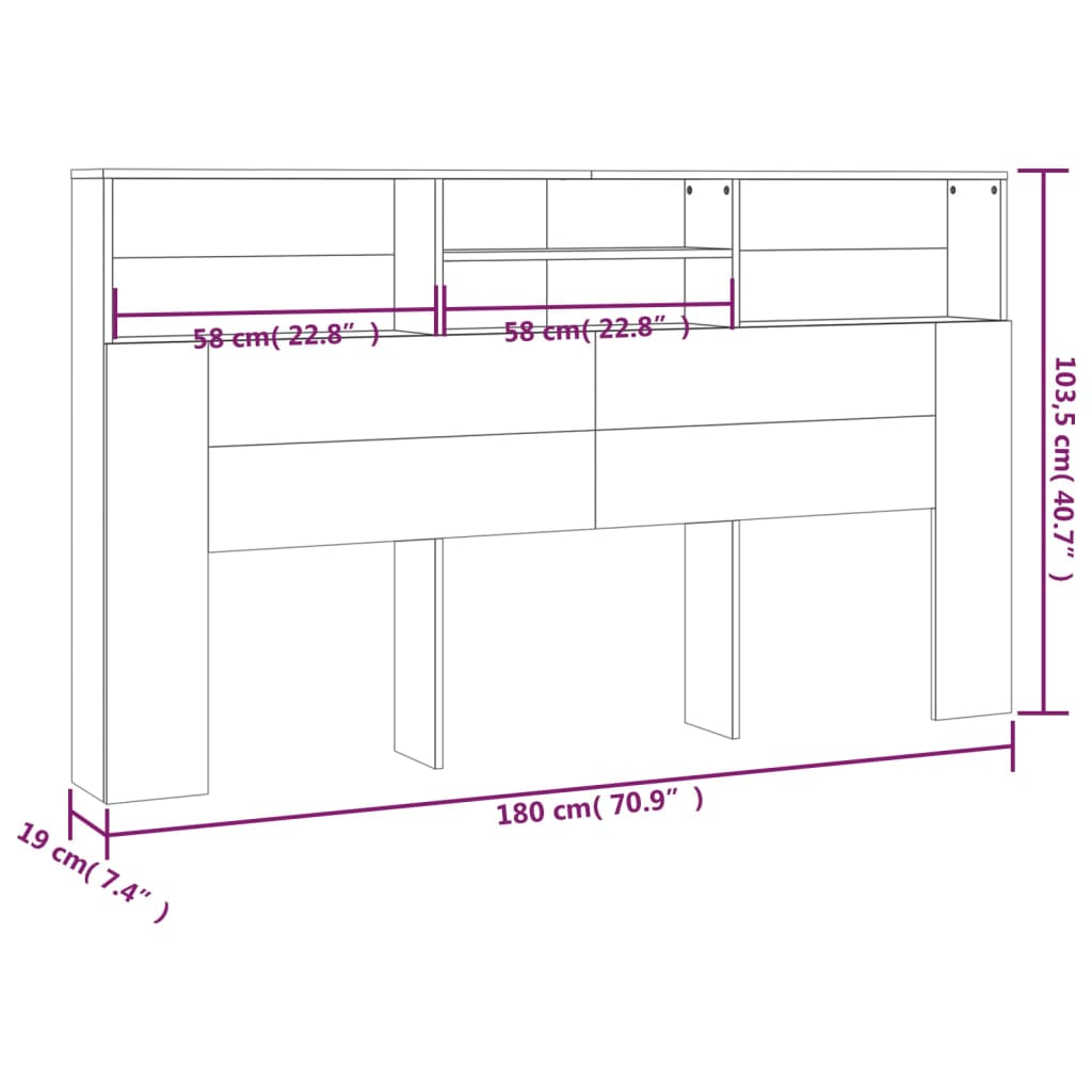 Divan Storage Headboard Gloss White