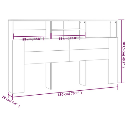 Divan Storage Headboard Gloss White