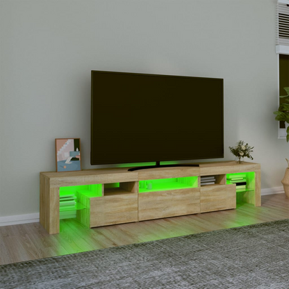 TV Cabinet with LED Lights Sonoma Oak