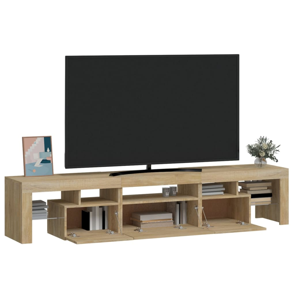 TV Cabinet with LED Lights Sonoma Oak