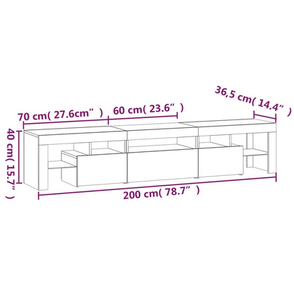 TV Cabinet with LED Lights Sonoma Oak