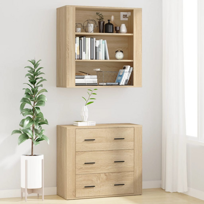 High Display Unit with 3 Large Drawers Sonoma Oak