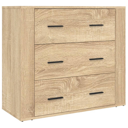 High Display Unit with 3 Large Drawers Sonoma Oak