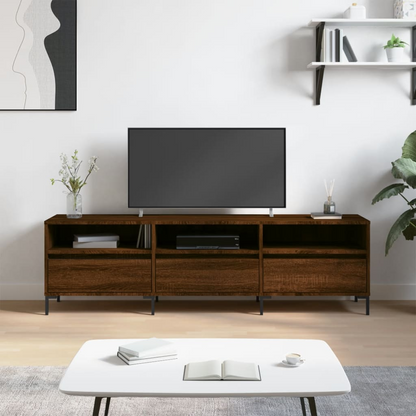 TV Cabinet with Ample Storage Brown Oak