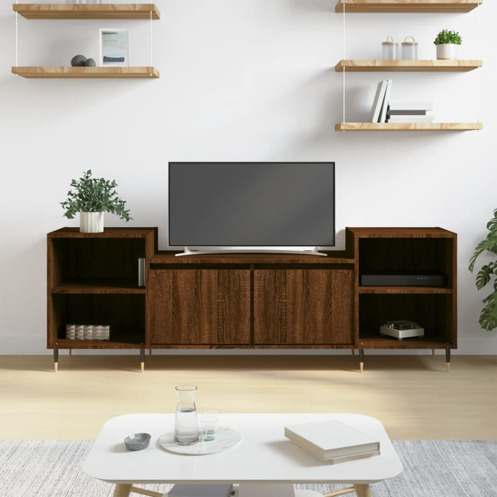 TV Cabinet with Ample Storage Brown Oak