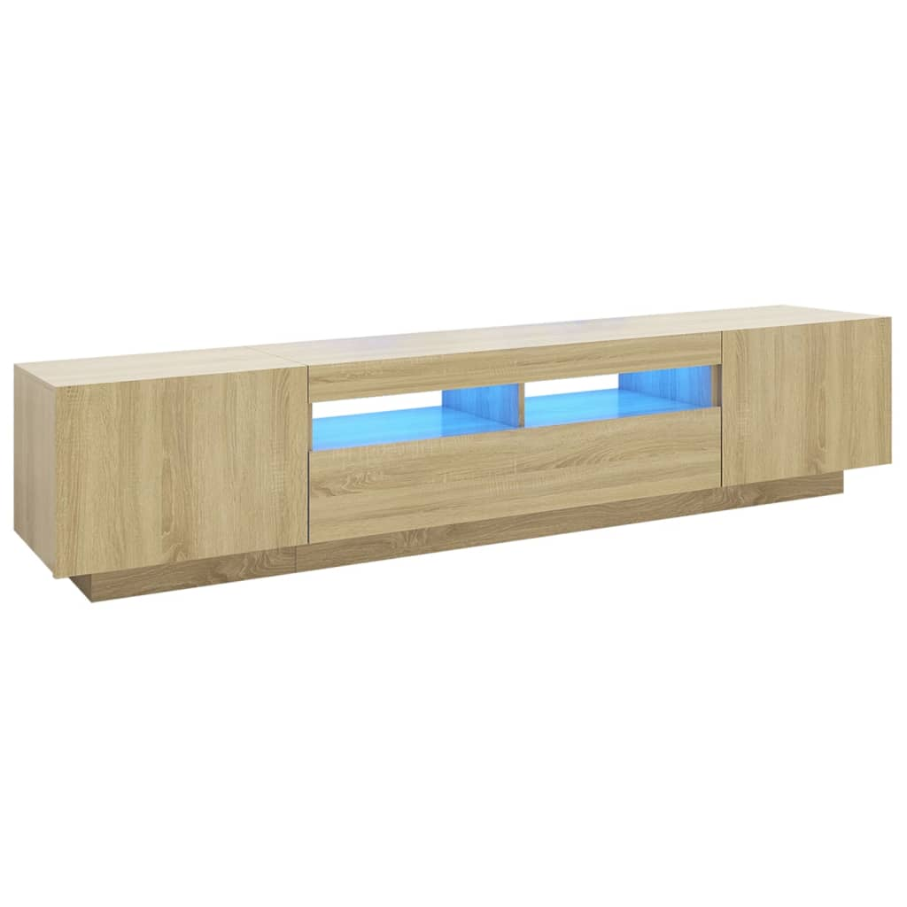 TV Cabinet with LED Lights Sonoma Oak