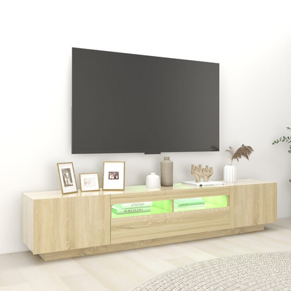 TV Cabinet with LED Lights Sonoma Oak