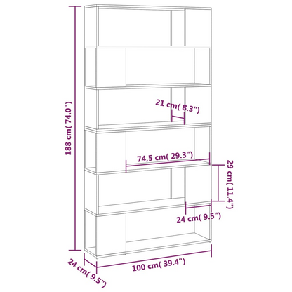 Display Shelf Room Divider Sonoma Oak