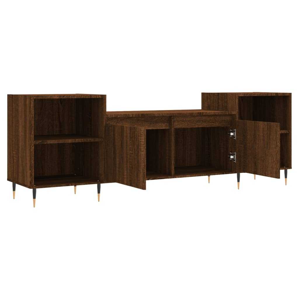 TV Cabinet with Ample Storage Brown Oak