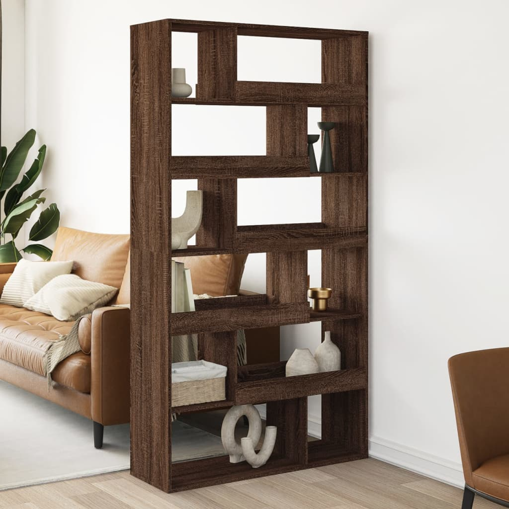 Display Shelf Room Divider Brown Oak