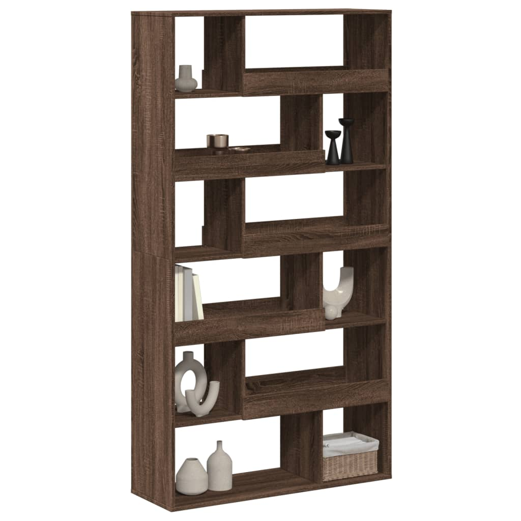 Display Shelf Room Divider Brown Oak