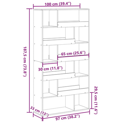 Display Shelf Room Divider Brown Oak