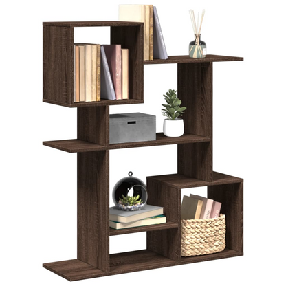 Small Book Cabinet Room Divider Brown Oak