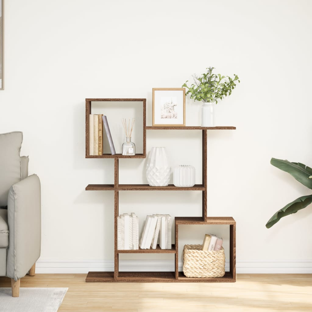 Small Book Cabinet Room Divider Brown Oak