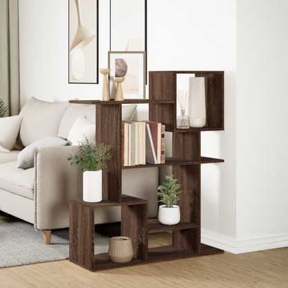 Small Book Cabinet Room Divider Brown Oak